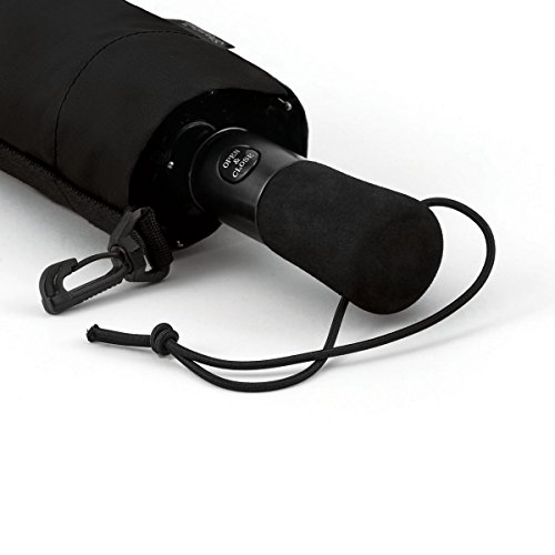 ShedRain WindPro - Vented Auto Open Auto Close Portable Compact Travel Umbrella for Rain and Wind with Teflon, Black