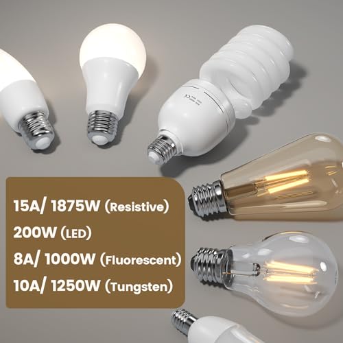 SURAIELEC 3 Way Wireless Light Switch, Neutral Wire Required, Grounding, 15A High Power, 100ft Range, No Wiring No WiFi, Expandable Remote Control Light Switches for Lamp, Ceiling Light, Fan