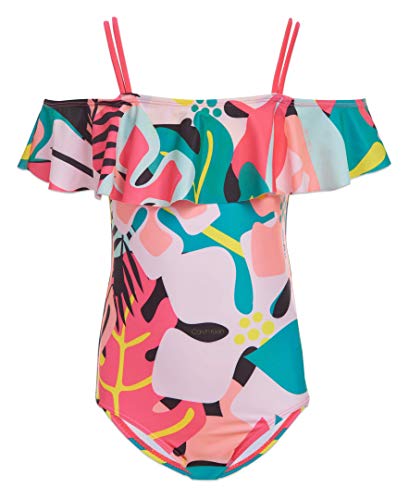 Image of Calvin Klein Girls' One-Piece and Two-Piece Bikini Swimsuits with UPF 50+ Sun Protection, Quick Drying Bathing Suit