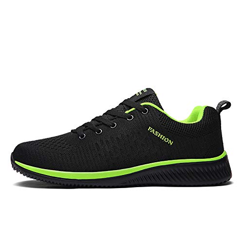 Mens Running Tennis Casual Walking Shoes Fashion Athletic Gym Sports Sneakers for Men Breathable Lightweight Comfortable Shoes 11 908black_green