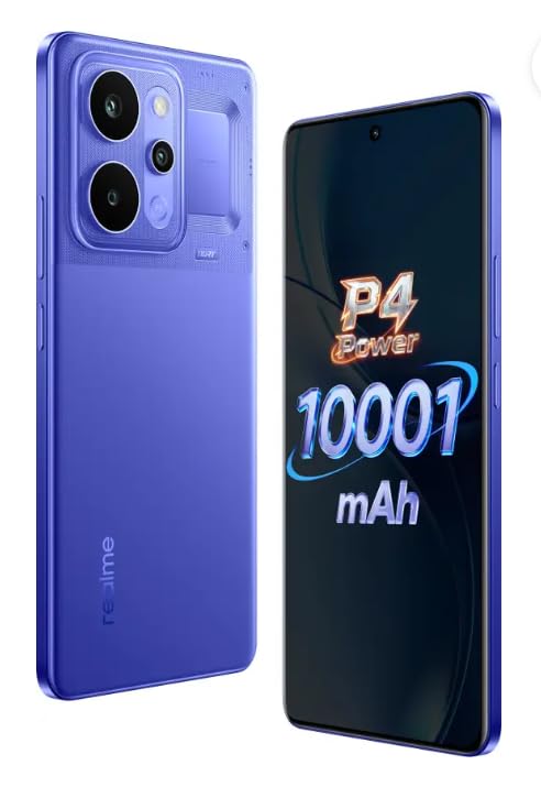 realme P4 Power 5G Smartphone, 8GB RAM, 256GB Storage, TransBlue, 10001mAh Battery