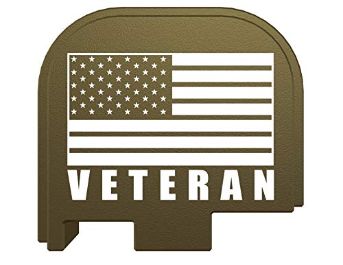 Rowe Tactical Rear Slide Cover Plate for Glock - Olive Drab US Flag Veteran - for Glock 43-43x-48