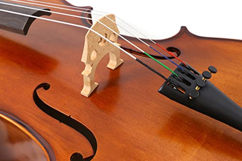Vetimobato Professional 4 string Acoustic Cello 4/4 1/4 Acoustic Cello 1/2 Children\'s Cello Solid Wood Handmade Cello Spruce Wood Top Maple Wood Back Cello with Bag & Bow (4 string 1/4 Cello Brown) - Thumbnail 7