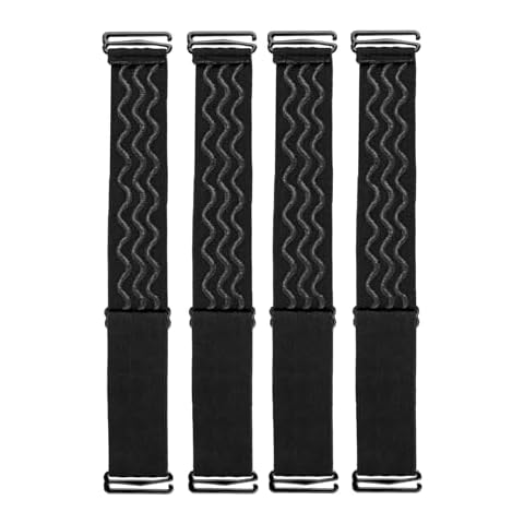 Atimiaza 4Pcs Adjustable Elastic Wig Band for Glueless Wig with Non-Slip Silicone Strips & Removable Buckles, Wig Bands for Keeping Wigs in Place Elastic Wig Strap to Secure Wig (Black) Cover