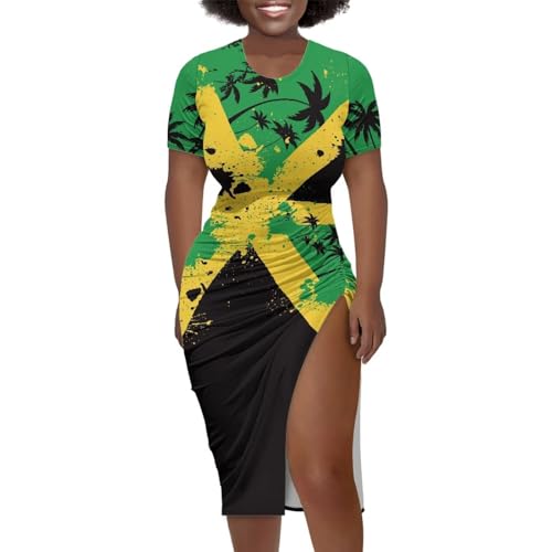 Image of Short Sleeve Dress for Women,Sexy Bodycon Dress,Plus Size Slit Dress,String Design s-4xl