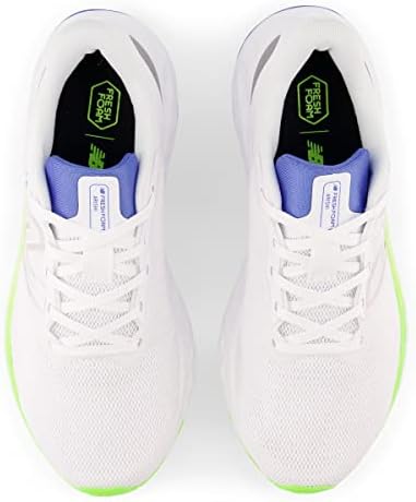 New Balance Women's Fresh Foam Arishi V4 Running Shoe, White/Pixel Green/Bright Lapis, 9 Wide | Image 3