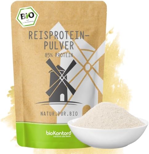 bioKontor – BIO Reisprotein Pulver 1kg – 85% Proteingehalt – Eiweißquelle | Veganes Proteinpulver – aus zertifiziert biologischem Anbau – deutsche Handabfüllung – Reisproteinisolat