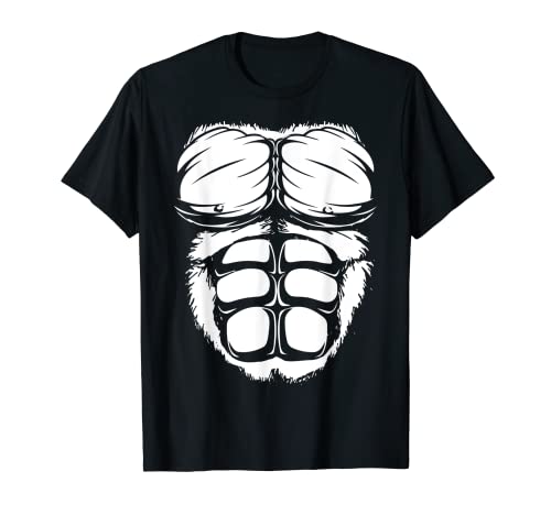 Disfraz de gorila para músculos abdominales para Halloween, regalo fácil Camiseta