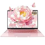 Fsjun 14" Rose gold Laptop Computer, 4 core processor Celeron J4105 [faster than N4000 and AMD3020e], 8GB RAM, 256GB SSD, FHD IPS Screen, HDMI, WiFi, BT, USB 3.0, Ultra Light Portable Student Notebook