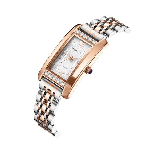 Image of Daniel Hechter Paris Solferino Collection Stylish Analog Watch for Women with Rectangular Dial, Roman Accents, Stainless Steel Strap & Water Resistant - DHW2010