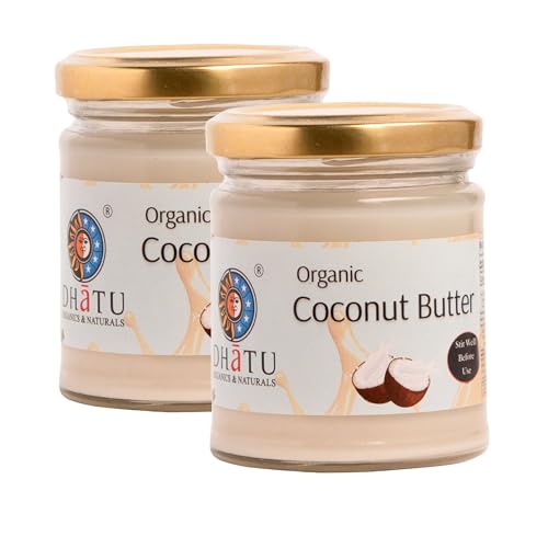 Image of Dhatu Organics Coconut Butter, 175g (Pack of 2) | Vegan | Keto Friendly | MCT Rich | Healthy Baking Fat | Lauric Acid Rich Superfood | Stoneground | No Sugar