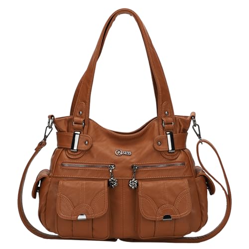 Image of KL928 Women's Large Purses Handbags PU Leather Multi-Pocket Shoulder Bag | Large