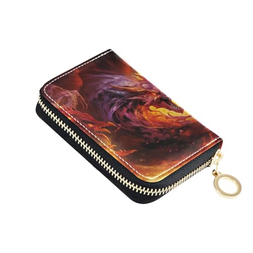 BOENLE RFID Credit Card Holder for Women Dragons Showdown Wallet