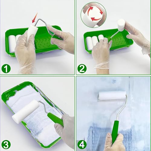 ToolSpace 10x Lackierwalze 5 cm Farbroller Klein Lackierrolle Lösemittelbeständig Lackrolle Schaumwalze Fein für Lack Schaumstoffwalze Schaumstoffrolle Farbwalzen zum Lackieren Möbel Holz Glas Keramik