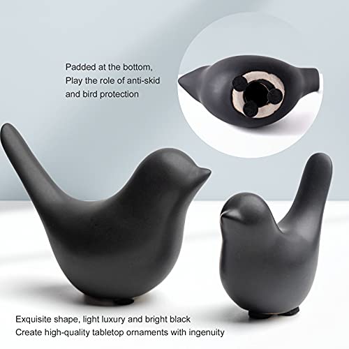 Notakia Small Animal Statues Home Decor Modern Style Birds Decorative Ornaments For Living Room, Bedroom, Office Desktop, Cabinets (Black 2Pcs) #TOP1