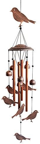 BLESSEDLAND Bird Wind Chimes-4 Hollow Aluminum Tubes -Wind Bells and Birds-Wind Chime with S Hook for Indoor and Outdoor