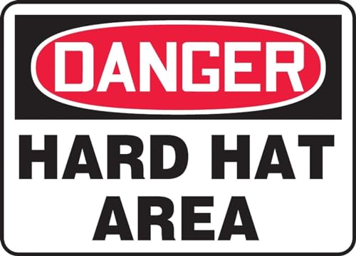 Panneau Danger Hard Hat Area Accuform en plastique rigide et durable