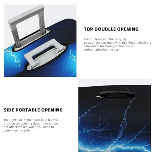 Travel Luggage Cover Fashion Suitcase Protector Blue Lightning Spandex Baggage Covers Washable Suitcase Covers Anti-Scratch Luggage Cover Protectors Fits 18-32 Inch Suitcases X-Large4