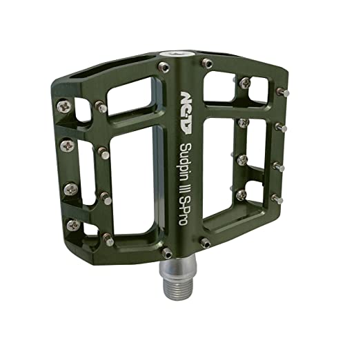 NC-17 Sudpin III S-Pro Aluminium Plattform Pedale | Fahrrad Pedale MTB und BMX | Dirt und Freeridestyle optimiert | Fahrradpedale E-Bike, Citybike 9/16 Zoll | Höhe auf 15mm reduziert inkl. Ersatzpins
