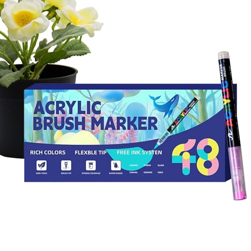 Marqueurs pointe pinceau acrylique feutres créatifs activités manuelles adultes