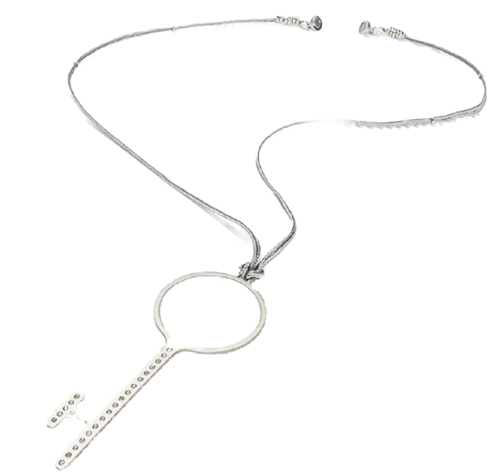 Pendentif loupe de cou clé AIRPORT argent pour presbyte