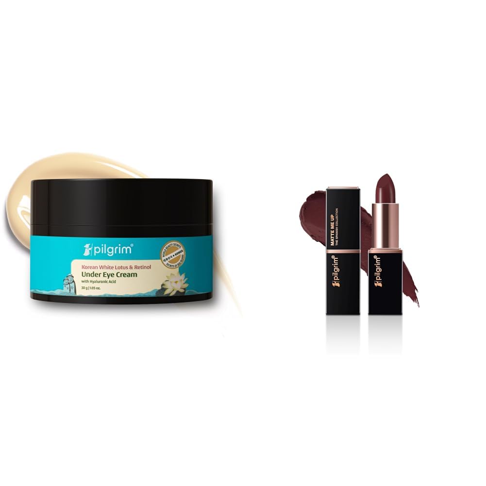 Pilgrim Korean Retinol Under Eye Cream for dark circles, Puffiness & Fine Lines with Vitamin C & Hyaluronic Acid 30g & Matte Me Up Bullet Lipstick 4.2g-picture-22