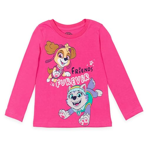 Paw Patrol Girls 2 Pack Long Sleeve T-Shirts Toddler to Big Kid Sizes (2T - 10-12)3