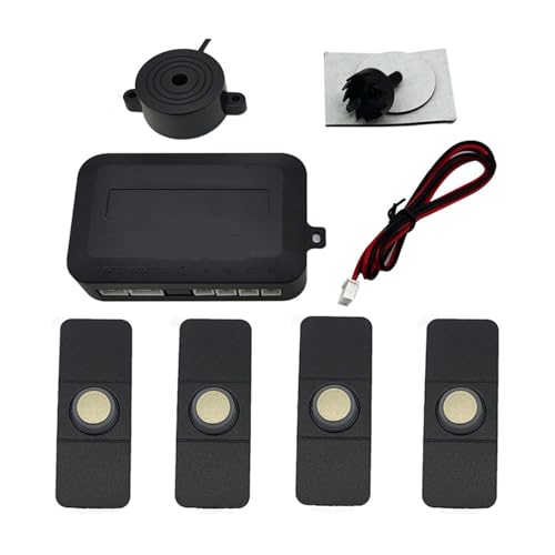 Car Parking Sensor Assistant Parktronics 4 Black/Silver/White/Gray/Blue 13mm Flat Sensors Reverse Radar Sound Buzzer Alarm Sound(Champagne Gold)