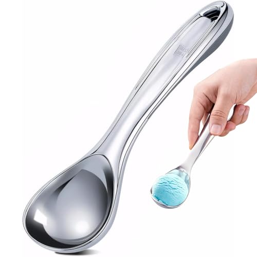 Cuchara de Helado Resistente, Cuchara Comercial de Aleación de Irrompible de 15,5 cm, Anticongelante, Mango Ergonómico, Ideal para Helados Duros y Uso en Cocinas Profesionales