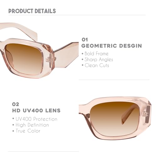 Image of mosanana Trendy Rectangle Sunglasses for Women Men-Goulding