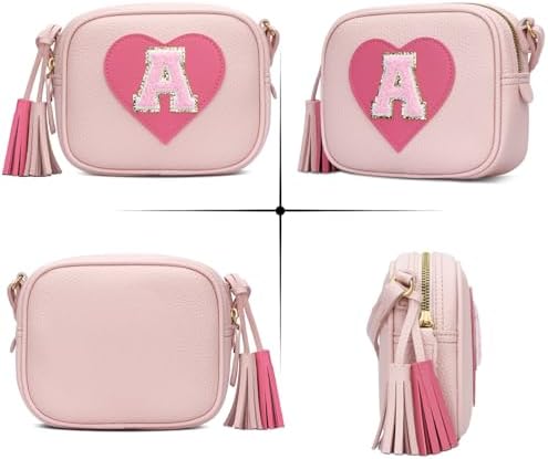 KKXIU Kids Purse Toddler Gifts for Girls and Women Vegan Leather Crossbody Bag with Tassel, A, Cute — view 3