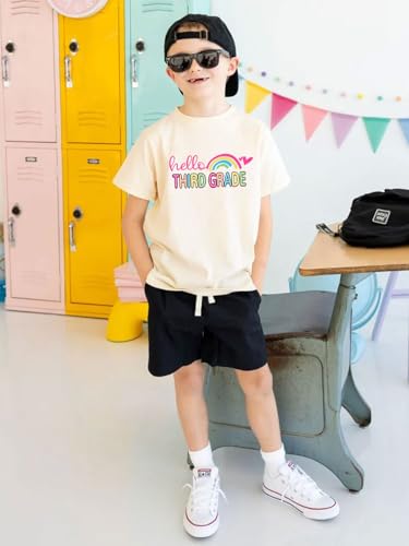 Image of First Day of School Shirt Girls Boys Preschool to 5th Grade Tshirt Kids Back to School Graphic Tee Tops