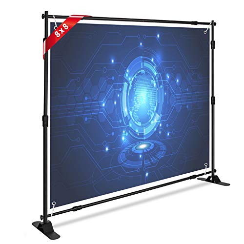 Photo Backdrop Stand - Heavy Duty Banner Holder Adjustable Photography Poster Stand - Height Up to 8x8 ft for Trade Show, Photo Booth, Parties, Wedding, Birthday, Photoshoot Background - Image 8