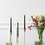 16 Stück Spiralkerzen Schwarz, Lange Spitzkerzen Schwarz, Gedrehte...
