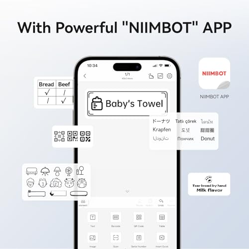 NIIMBOT B1 Label Maker with Tapes,2 Inch Portable Thermal Label Printer for Home Office School Small Business, Address, Clothing, Crafts, Retail,Support Smartphones & PC,Sky Blue - Thumbnail 4