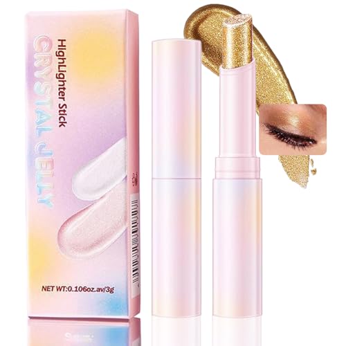 Image of Creamy Gold Pearl Shimmer Eyeshadow Stick - Waterproof Long-Lasting Cream Formula, Smudge-Proof Glitter Highlighter For Day & Evening Wear, Twist-Up Easy Application With Radiant Iridescent Finish