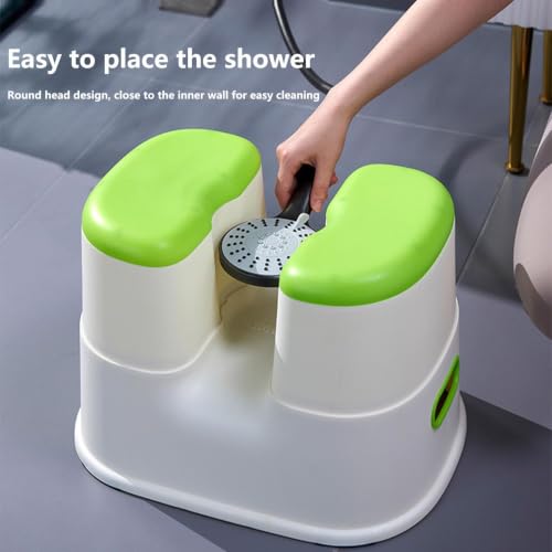 Taburete de ducha antideslizante con asiento en U y altura regulable 4