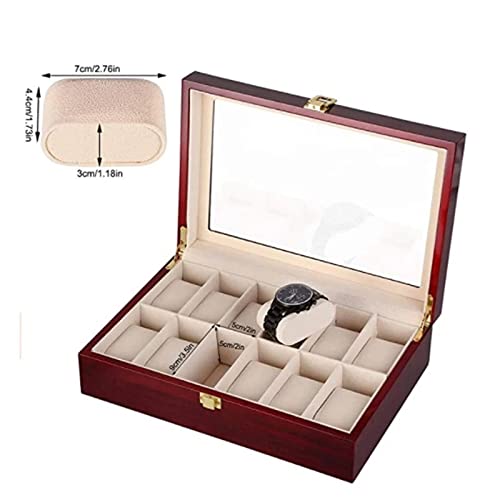 Boîte de rangement en bois pour bijoux rouge format unique compact