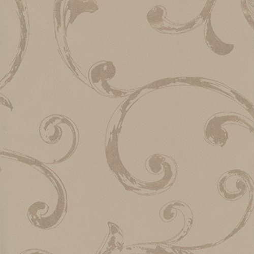 Elrene Home Fashions Mia Jacquard Scroll Blackout Window Curtain, 52" x 95" (1 Panel), Natural, W 52" x L 95" (1 Panels) - Image 2