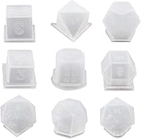 Vista 4 de Moldes de dados de 19 formas para fundición de resina, juego de dados poliédricos de silicona con letras, números, dados redondos 3D, kit de moldes