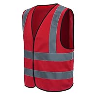 High vis Vest Red Reflective Vest xxl High Visibility hi viz vis Executive Waistcoat