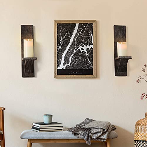Docmon Wall Sconce Candle Holder, Wall Mount Wooden Candle Holders, Rustic Wall Decor Floating Shelves, Farmhouse Candle Flowers Vase Wall Shelf For Bathroom Bedroom Living Room, Set Of 2 #TOP5