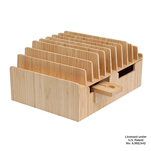 MobileVision Bamboo 10-Port Charging Station & Compatible Adapter for Apple Watch Combo for use with - //coolthings.us
