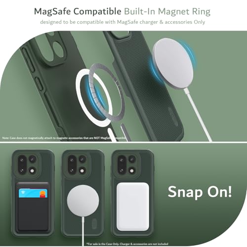 Image of TUDIA MergeGrip [Magsafe Compatible] for OnePlus 15 5G Back Cover (2025) - [Military Grade Drop Tested] Dual Layer Shockproof Slim Rugged Heavy Duty Tough Protective Phone Case - Pine Green
