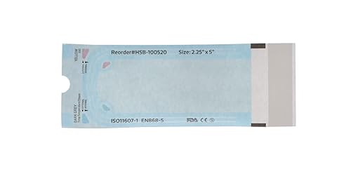 Miniatura 4 de HSB 100520 - Bolsas de esterilización autosellantes, papelpelícula, azul, 2.25" x 5", triple sellado y procesado térmicamente, herméticas, con