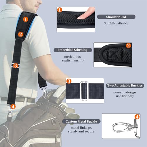 Image of Shoulder Strap for Bag Universal Replacement 58 inch /67 inch Fixed Padded Adjustable Buckle Heavy Duty Shoulder Strap