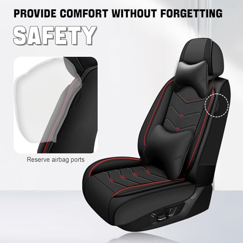 Image of Car Seat Cover for Jeep Wrangler 2000-2026, Seat Covers Full Set,Non-Slip Waterproof seat Cover,Wear-Resistant Nappa Leather car seat Covers. (Luxury 5 Seats /Black)
