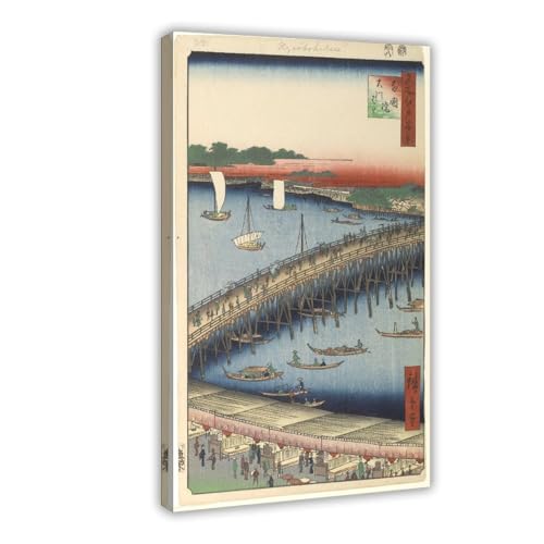 Tableau sur toile Utagawa Hiroshige WCYB avec cadre de suspension premium