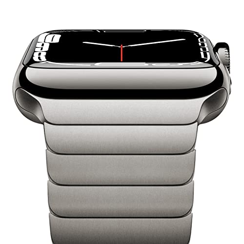 NewWays 38mm 40mm 41mm 42mm(Series 11/10) Metal Strap Compatible with Apple Watch,Solid Stainless Steel Link Replacement Band for iWatch Series 11/10/9/8/7/6/5/4/3/2/1/SE,Titanium