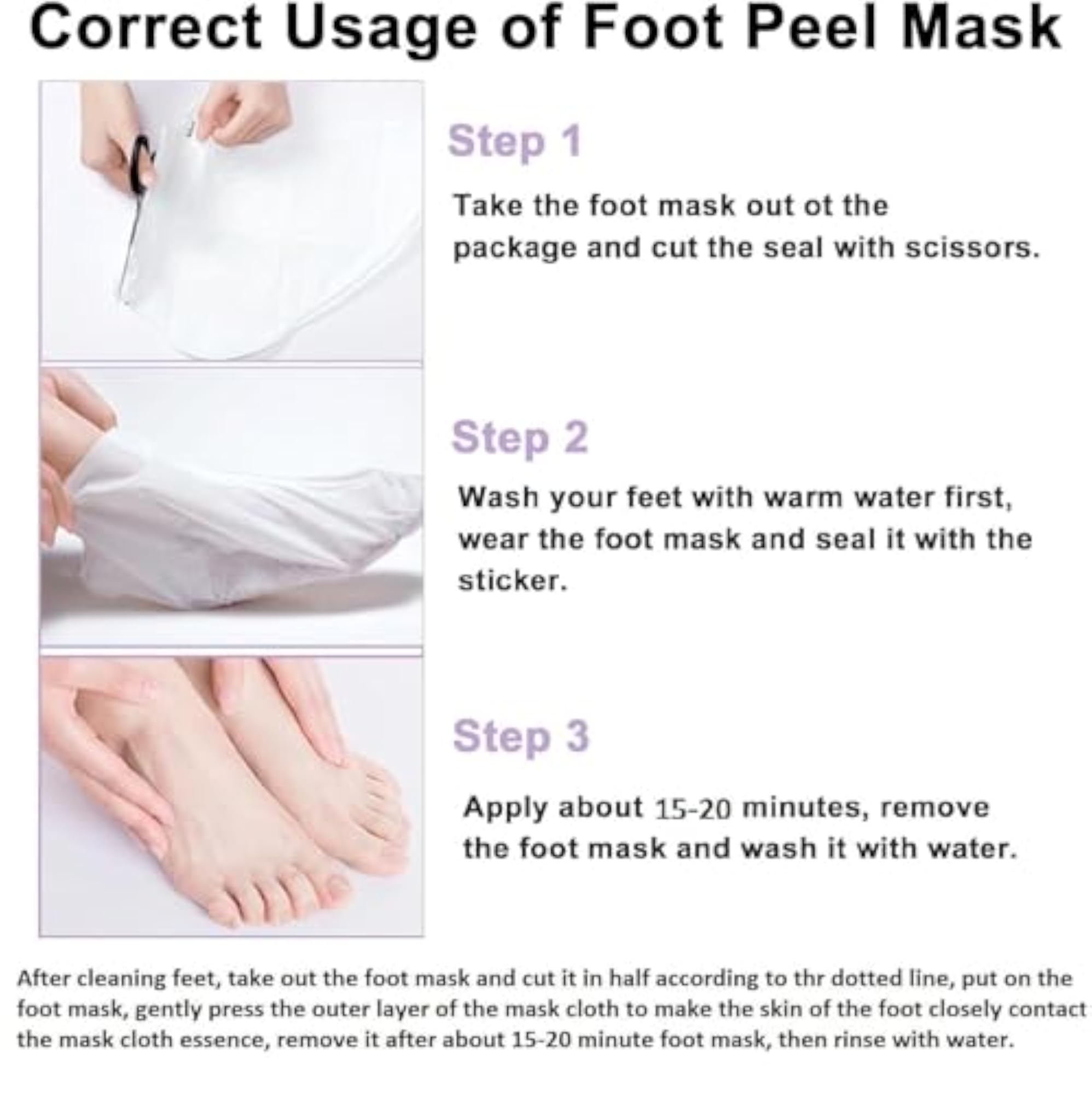Korean Foot Peeling Mask, Exfoliating with Glycolic Acid